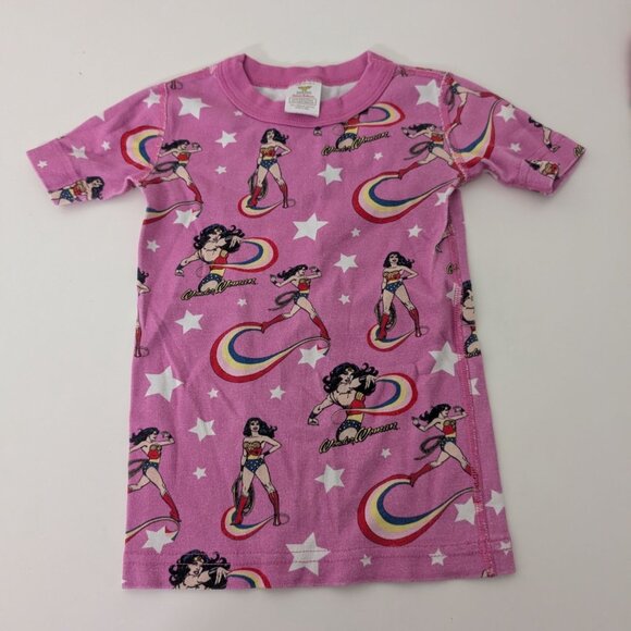 Hanna Andersson 100 Wonder Woman Pajama Set Girls Size 4 Pink Organic Cotton - Picture 2 of 8